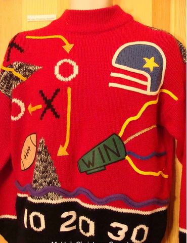 Vintage Football Sweaters Make Fall Fun (and can be worn at Christmas!)