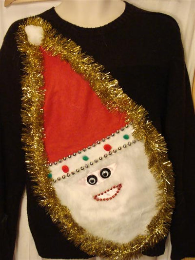 DIY Wacky Santa Ugly Christmas Sweaters with Furry Beards