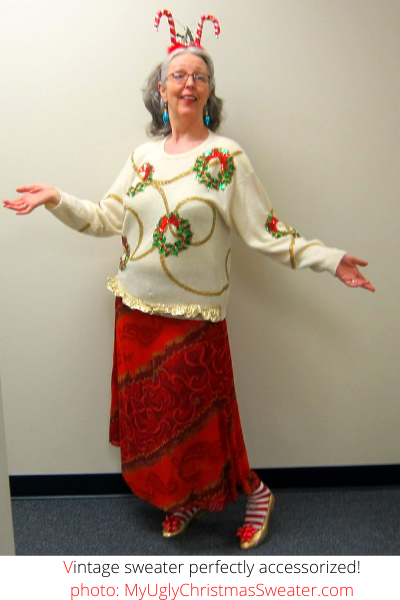 How to Accessorize a Vintage Ugly Christmas Sweater