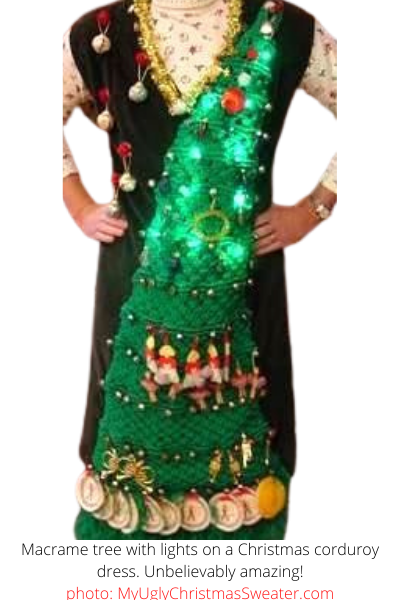 Funny Christmas Sweater Dress with Lights - Contest Winner!