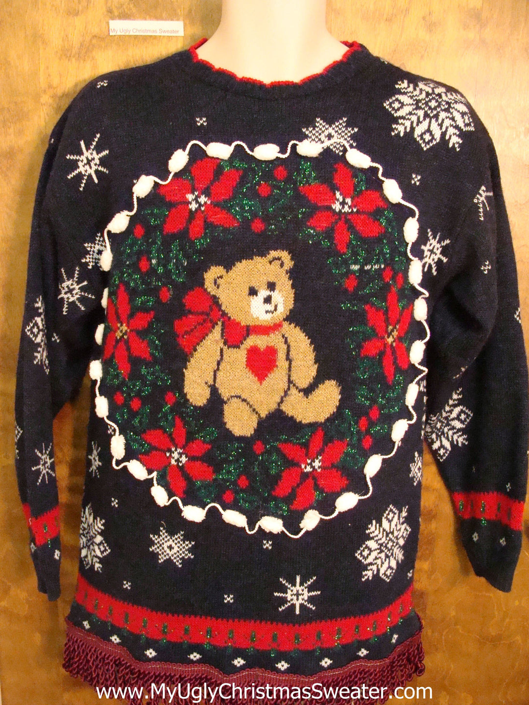 80s Teddy Bear Acrylic Ugly Christmas Sweater Pullover – My Ugly