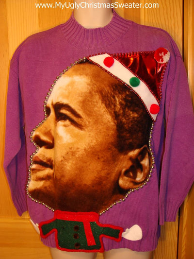 obama christmas sweater