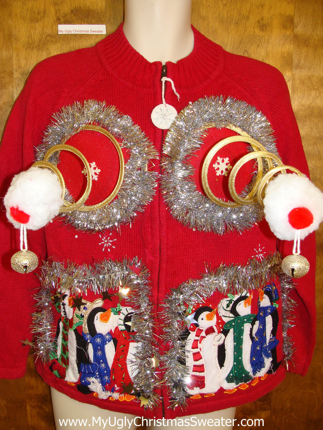 Funny Naughty Ugly Christmas Sweater Vest Springy Boobs My Ugly Christmas Sweater